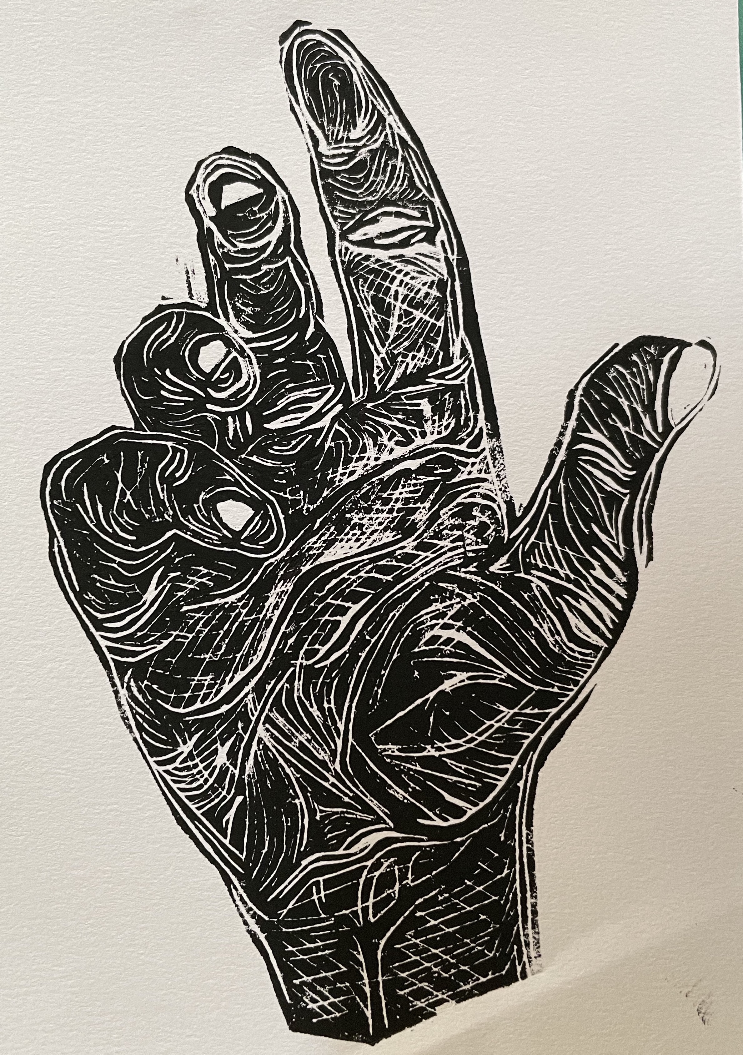 lino hand print